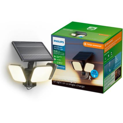 Philips - LED solarny kinkiet z czujnikiem ZYREN LED/24,5W/3,7V 2600 mAh 3000K IP65