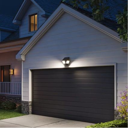 Philips - Solarny kinkiet LED z czujnikiem ZYREN LED/24,5W/3,7V 2600 mAh 5000K IP65 czarny