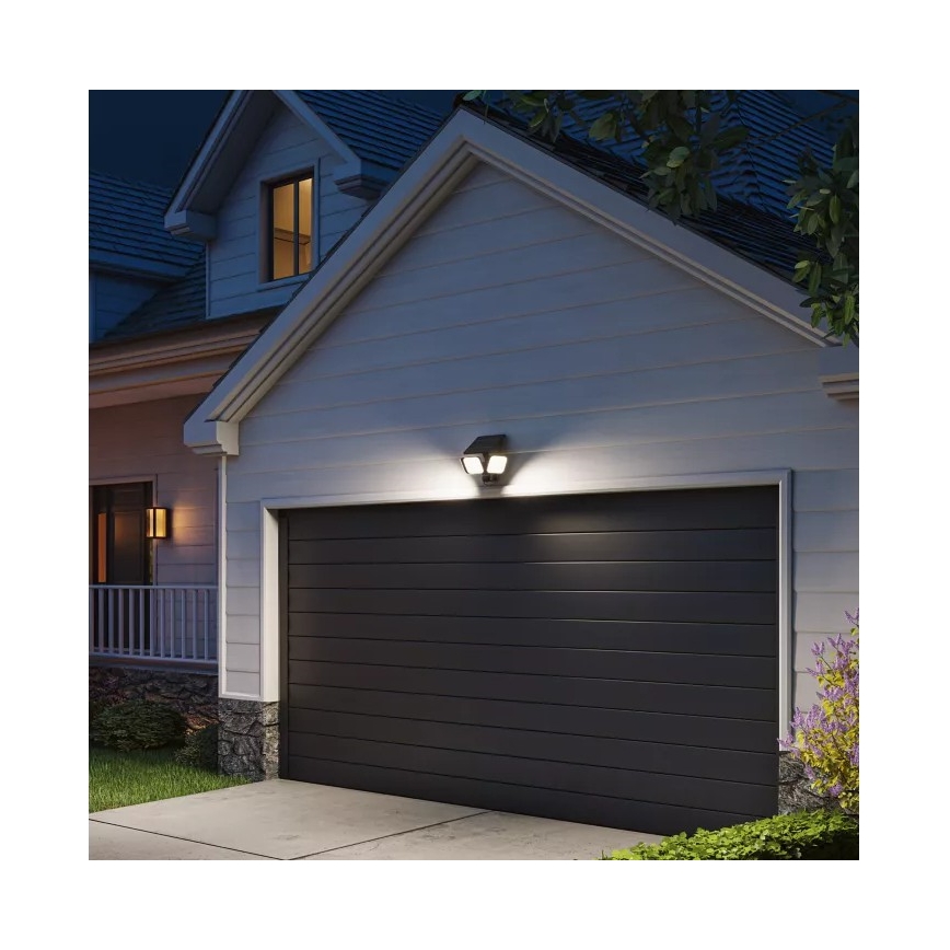 Philips - Solarny kinkiet LED z czujnikiem ZYREN LED/24,5W/3,7V 2600 mAh 5000K IP65 czarny