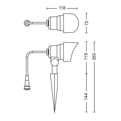 Philips - LED Zewnętrzne oświetlenie punktowe LED/24W/230V 2700K IP44