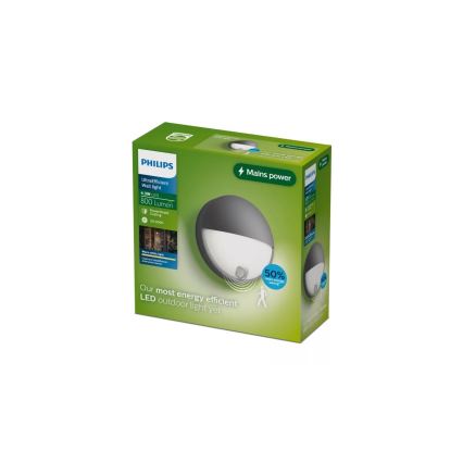 Philips - Zewnętrzny kinkiet LED z czujnikiem CAPRICORN LED/4,3W/230V IP44