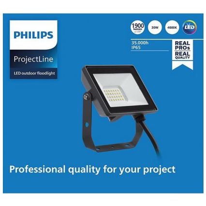 Philips - LED Zewnętrzny naświetlacz PROJECTLINE LED/20W/230V IP65 4000K