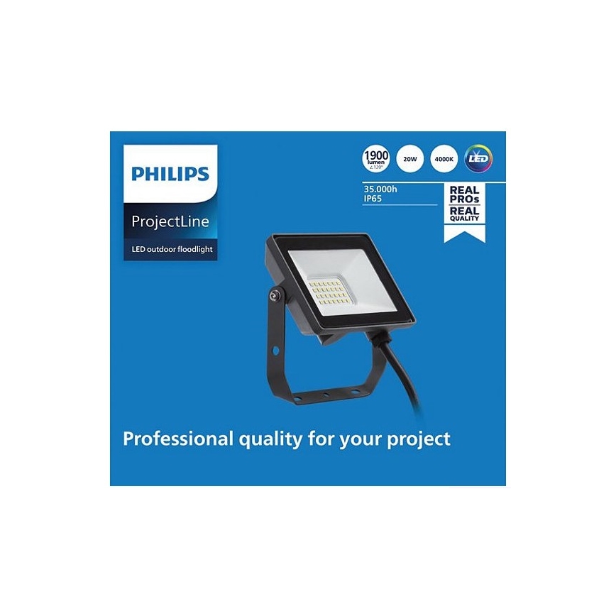 Philips - LED Zewnętrzny naświetlacz PROJECTLINE LED/20W/230V IP65 4000K