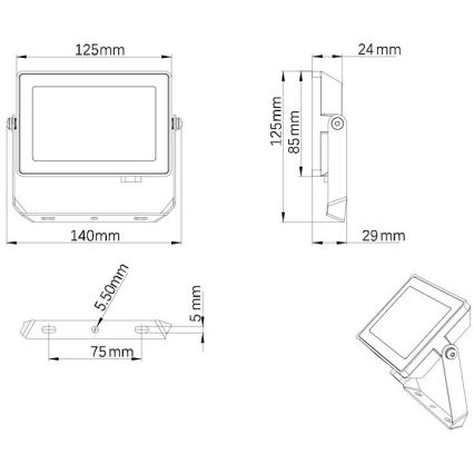 Philips - LED Zewnętrzny naświetlacz PROJECTLINE LED/20W/230V IP65 4000K