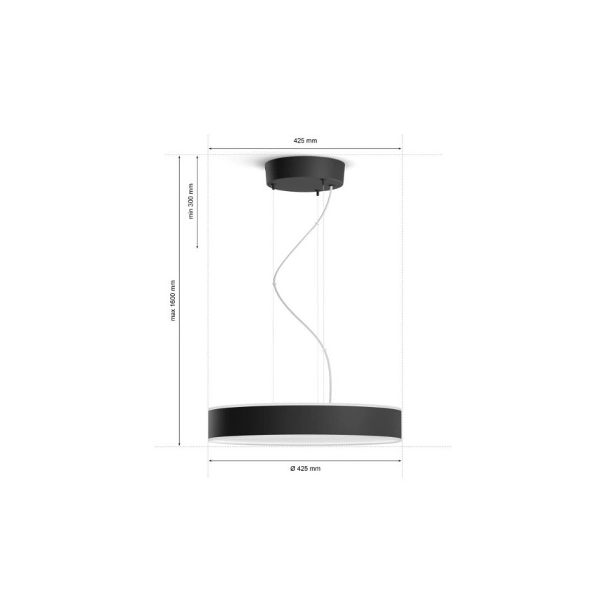 Philips - LED Żyrandol ściemnialny na lince Hue LED/33,5W/230V 2200-6500K czarny + pilot zdalnego sterowania
