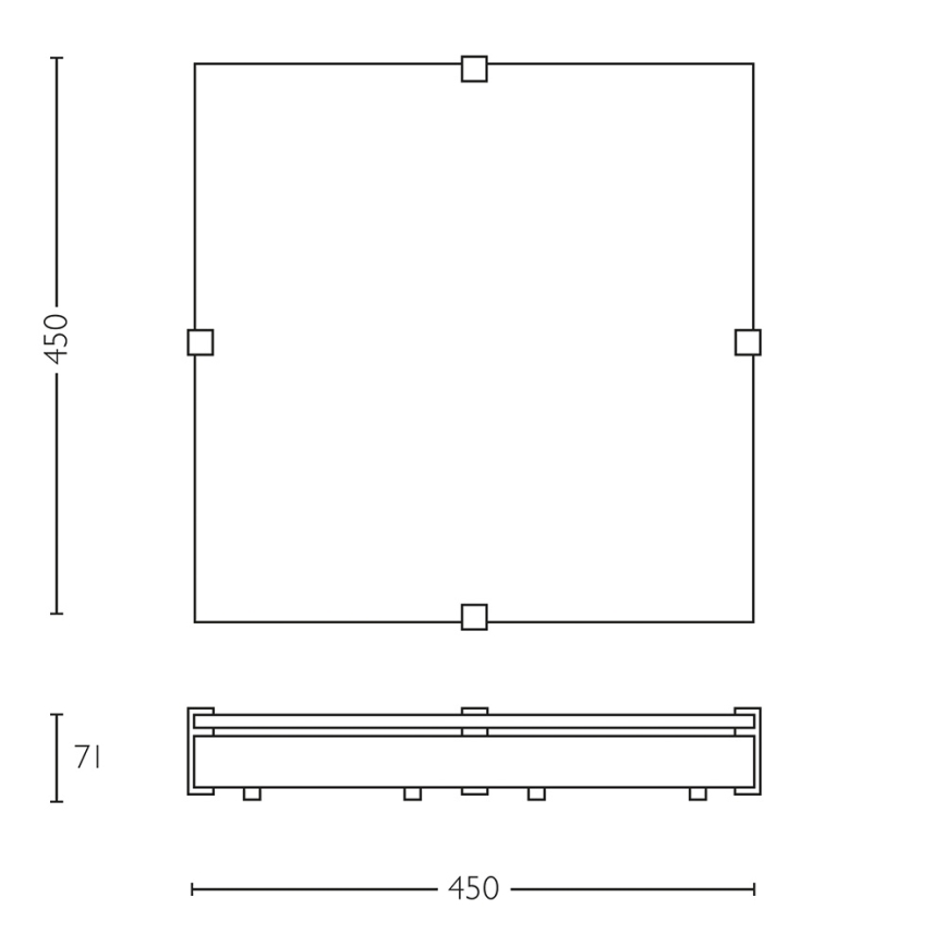 Philips Lirio 32506/17/LI - Lampa sufitowa KWADRO 4xG23/9W/230V
