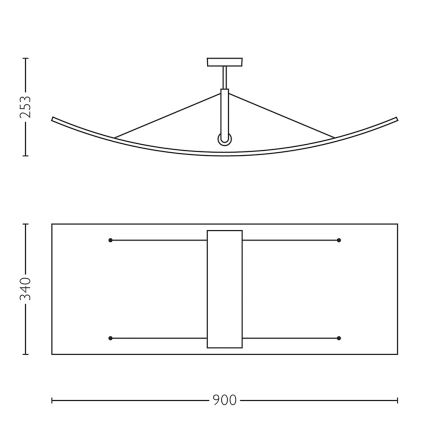 Philips Lirio 40221/17/LI - Lampa sufitowa CELSO szkło