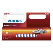Philips LR03P12W/10 - 12 ks Bateria alkaliczna AAA POWER ALKALINE 1,5V