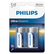 Philips LR14E2B/10 - 2 szt. Bateria alkaliczna C ULTRA ALKALINE 1,5V 7500mAh