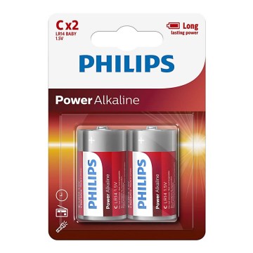 Philips LR14P2B/10 - 2 ks Bateria alkaliczna C POWER ALKALINE 1,5V 7200mAh