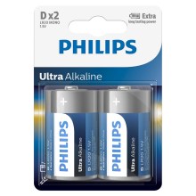 Philips LR20E2B/10 - 2 szt. Bateria alkaliczna D ULTRA ALKALINE 1,5V 15000mAh