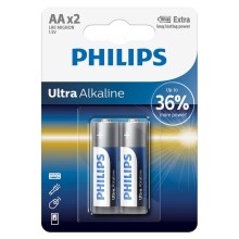 Philips LR6E2B/10 - 2 ks Bateria alkaliczna AA ULTRA ALKALINE 1,5V 2800mAh
