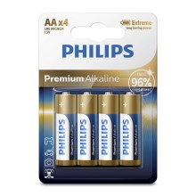 Philips LR6M4B/10 - 4 ks Bateria alkaliczna AA PREMIUM ALKALINE 1,5V 3200mAh