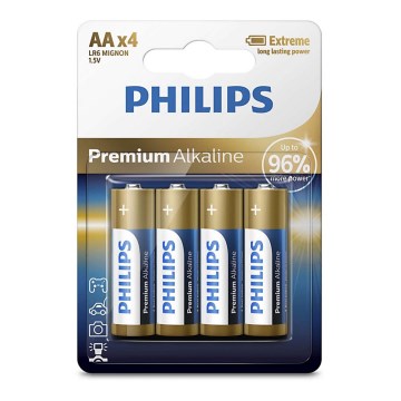 Philips LR6M4B/10 - 4 szt. Bateria alkaliczna AA PREMIUM ALKALINE 1,5V 3200mAh