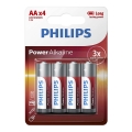 Philips LR6P4B/10 - 4 szt. Bateria alkaliczna AA POWER ALKALINE 1,5V 2600mAh