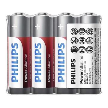 Philips LR6P4F/10 - 4 szt. Bateria alkaliczna AA POWER ALKALINE 1,5V 2600mAh