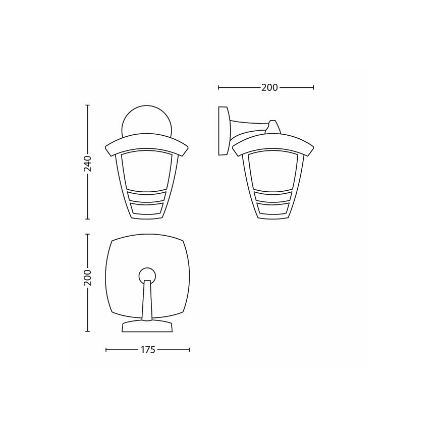 Philips Massive - Kinkiet zewnętrzny 1xE27/60W/230V