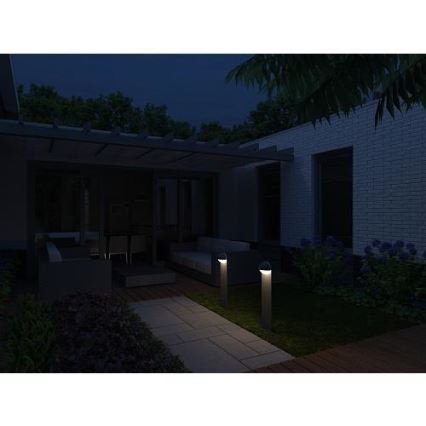 Philips Massive 16248/93/10 - Lampa stojąca zewnętrzna RENO 1xE27/12W/230V ciemnoszary