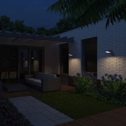 Philips Massive 17516/87/10 - Kinkiet zewnętrzny  z czujnikiem ruchu LAGOS 2xE27/23W/230V