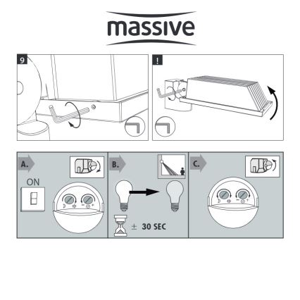 Philips Massive 17516/87/10 - Kinkiet zewnętrzny  z czujnikiem ruchu LAGOS 2xE27/23W/230V