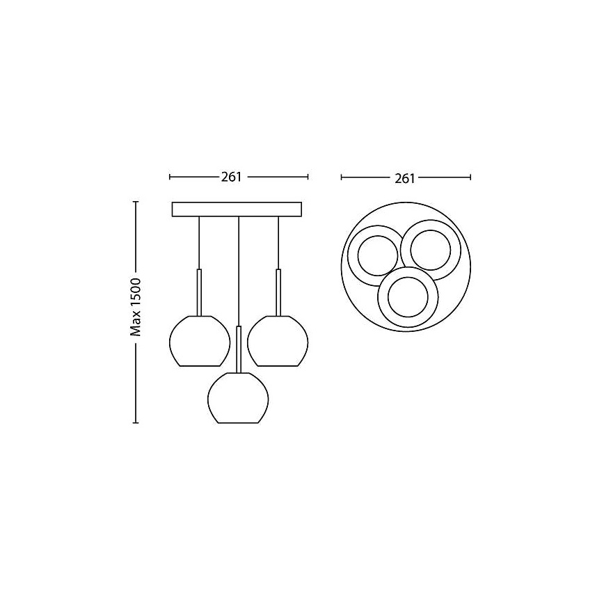 Philips Massive 37167/31/16 - LED závěsné svítidlo ARAGO 3xLED/4,5W/230V