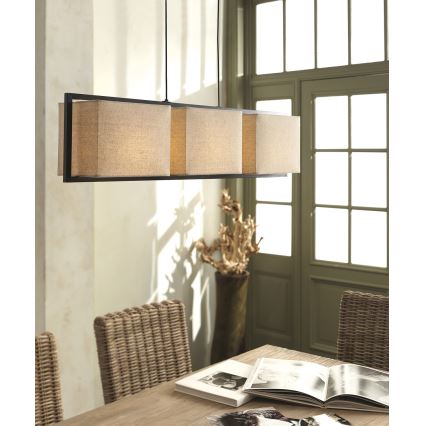 Philips Massive 37995/86/10 - Lampa wisząca MAUPA 3xE27/60W/230V brązowy  ,beżowy