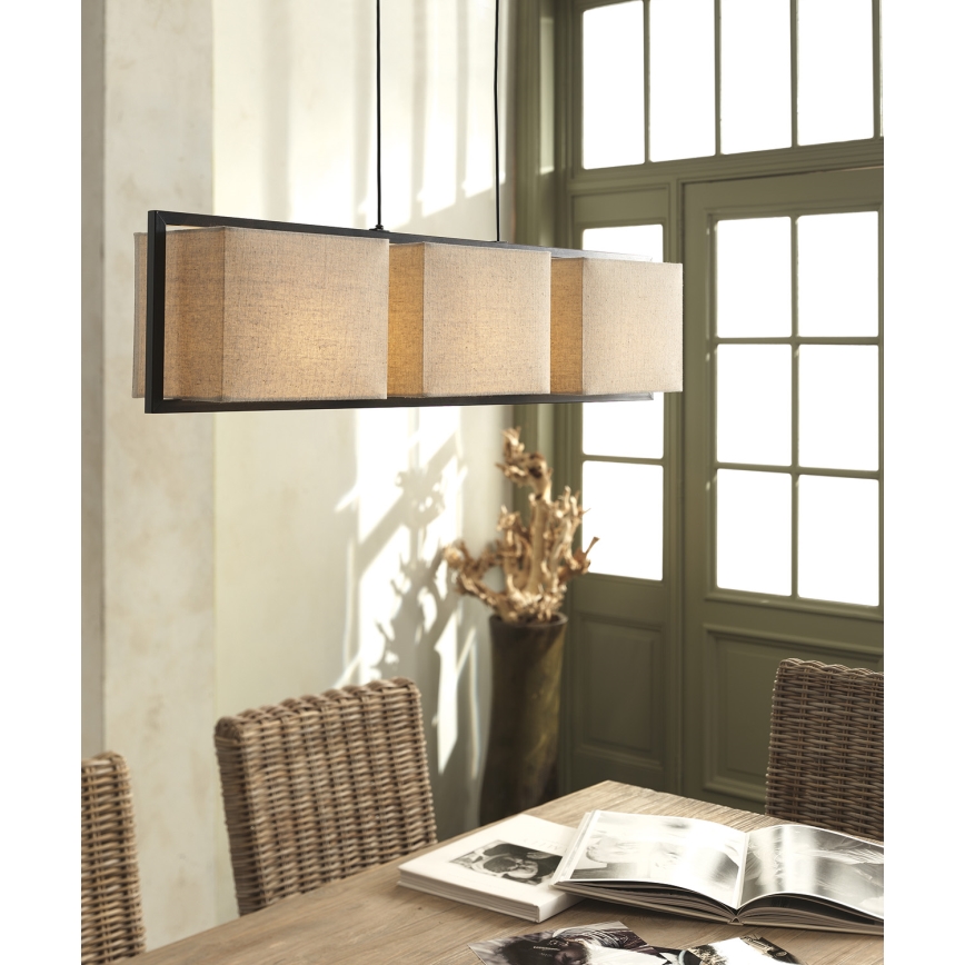 Philips Massive 37995/86/10 - Lampa wisząca MAUPA 3xE27/60W/230V brązowy  ,beżowy