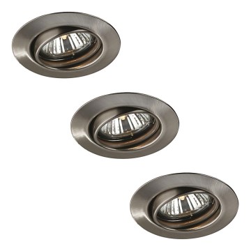 Philips Massive 59333/17/10 - ZESTAW 3x Łazienkowa oprawa wpuszczana OPAL 3xGU10/50W/230V matowy chr