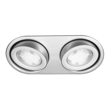 Philips Massive 59602/48/10 - Łazienkowa oprawa wpuszczana MONO 2xGX53/9W/230V aluminium