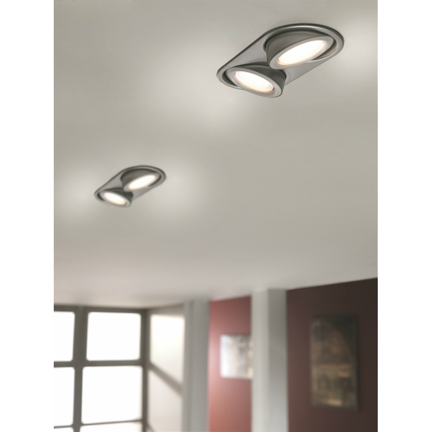Philips Massive 59602/48/10 - Łazienkowa oprawa wpuszczana MONO 2xGX53/9W/230V aluminium