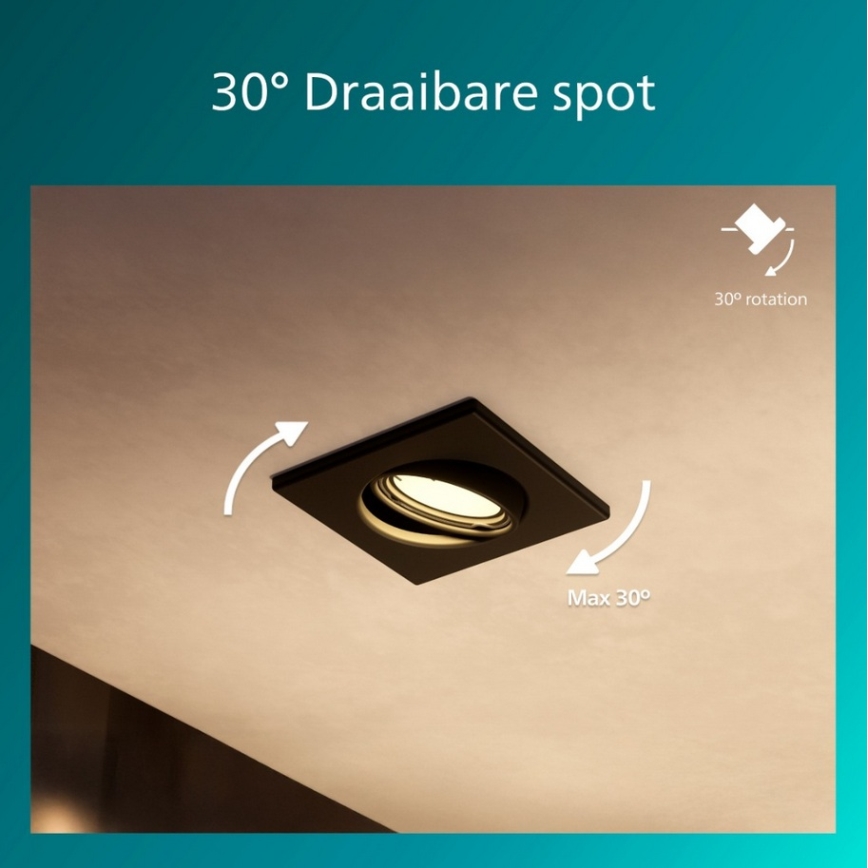 Philips - Oprawa do sufitu podwieszanego PERIDOT 1xGU10/7W/230V czarna