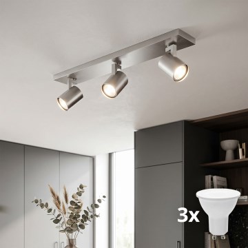 Philips - Oprawa punktowa LED, matowy chrom, 3x GU10/20W/230V