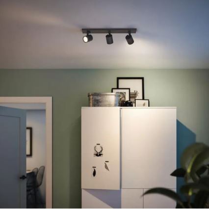 Philips - LED RGBW ściemnialna oprawa punktowa RUNNER 3xGU10/6,5W/230V 2700-6500K czarna