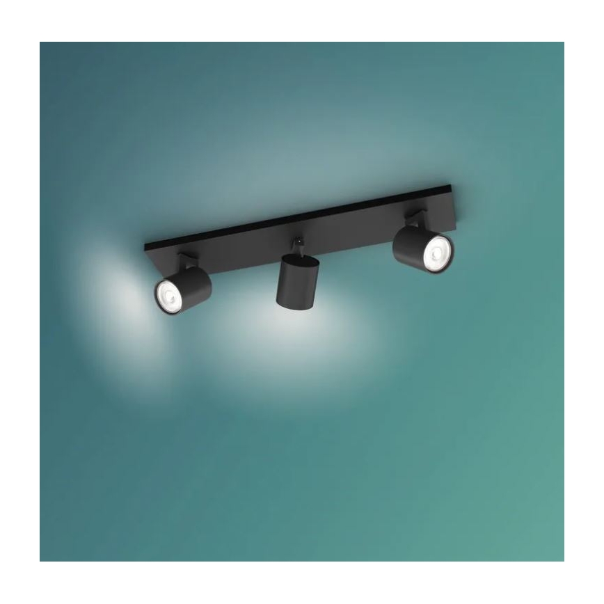 Philips - LED RGBW ściemnialna oprawa punktowa RUNNER 3xGU10/6,5W/230V 2700-6500K czarna