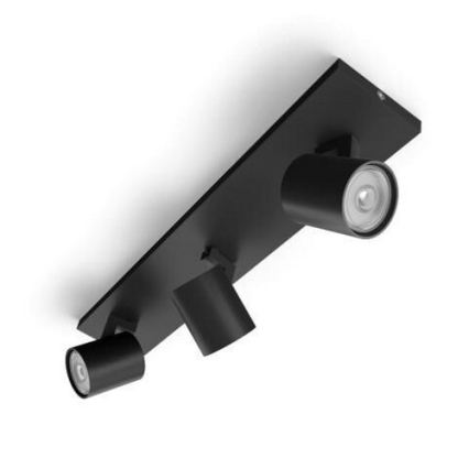 Philips - LED RGBW ściemnialna oprawa punktowa RUNNER 3xGU10/6,5W/230V 2700-6500K czarna