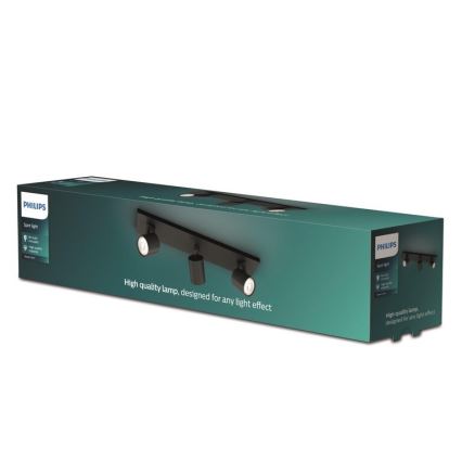 Philips - LED RGBW ściemnialna oprawa punktowa RUNNER 3xGU10/6,5W/230V 2700-6500K czarna