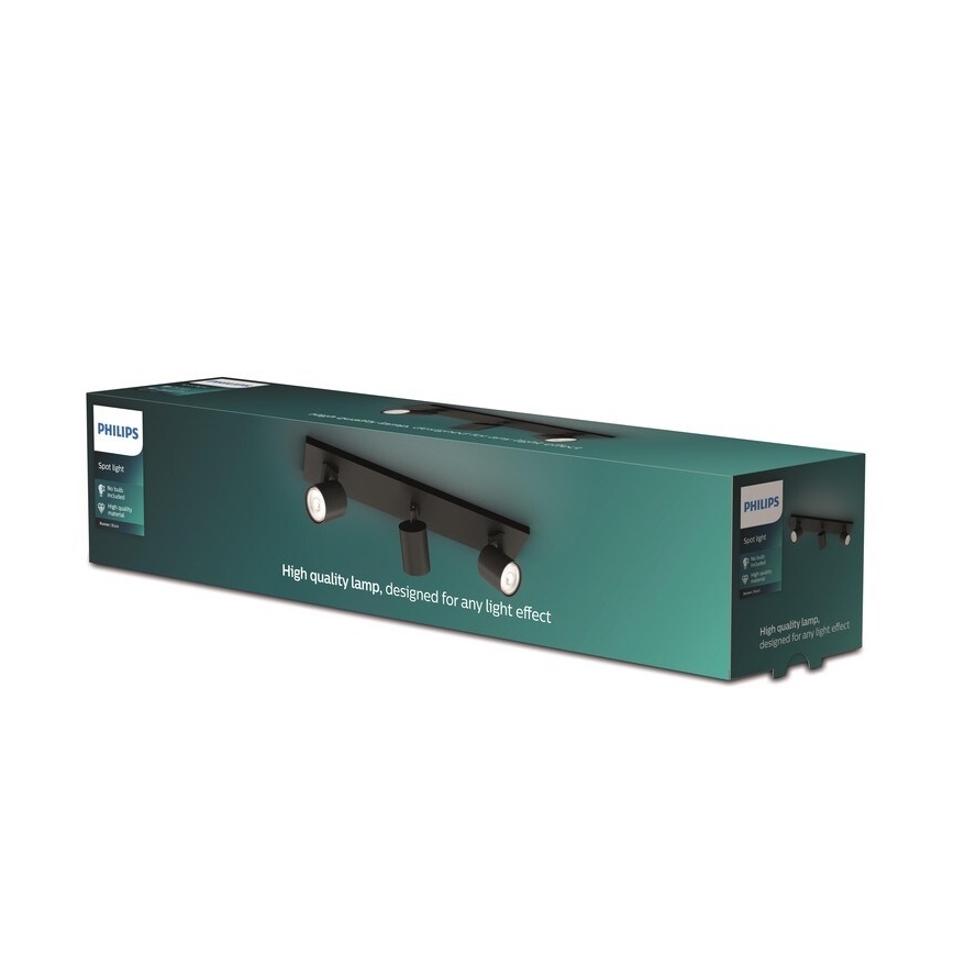 Philips - LED RGBW ściemnialna oprawa punktowa RUNNER 3xGU10/6,5W/230V 2700-6500K czarna
