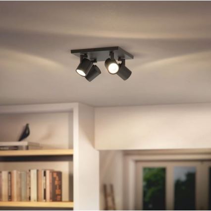 Philips - Oprawa punktowa RUNNER 4xGU10/20W/230V czarna