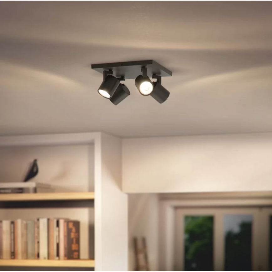 Philips - Oprawa punktowa RUNNER 4xGU10/20W/230V czarna