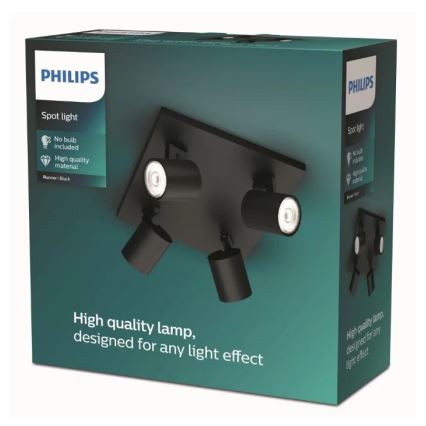 Philips - Oprawa punktowa RUNNER 4xGU10/20W/230V czarna