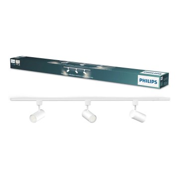 Philips - Oprawa punktowa w systemie szynowym EASYLINK 3xGU10/7W/230V 1m biała