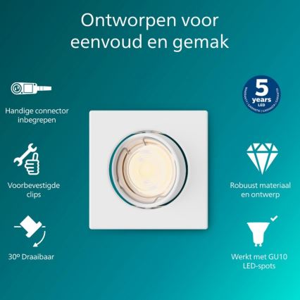 Philips - Oprawa wpuszczana PERIDOT 1xGU10/7W/230V biała