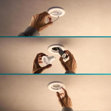 Philips - Oprawa wpuszczana PERIDOT 1xGU10/7W/230V biała