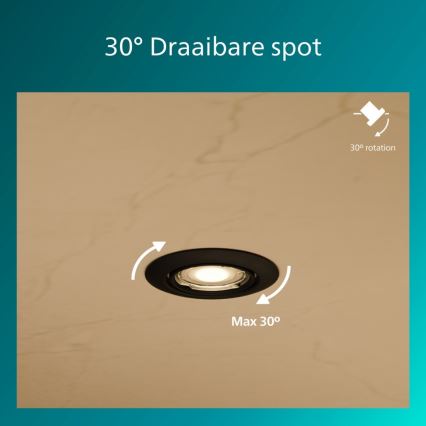 Philips - Oprawa wpuszczana PERIDOT 1xGU10/7W/230V czarna