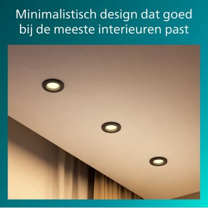 Philips - Oprawa wpuszczana PERIDOT 1xGU10/7W/230V czarna