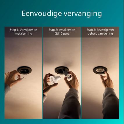 Philips - Oprawa wpuszczana PERIDOT 1xGU10/7W/230V czarna