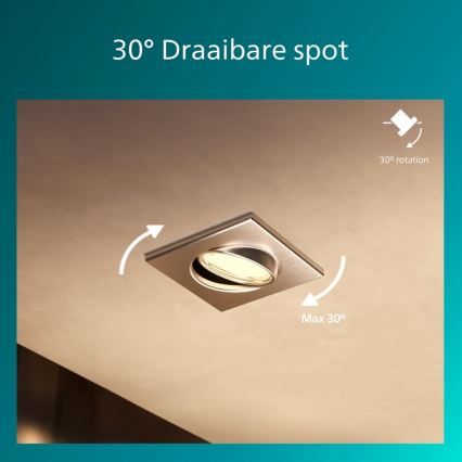 Philips - Oprawa wpuszczana PERIDOT 1xGU10/7W/230V srebrna
