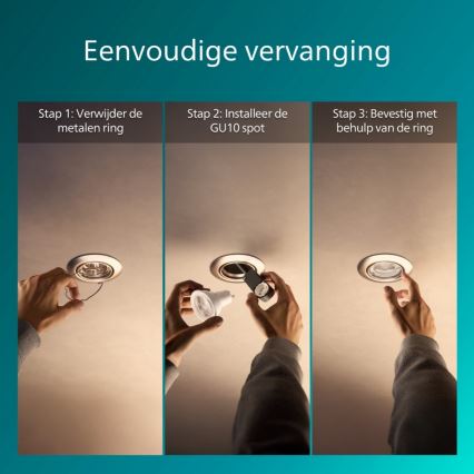 Philips - Oprawa wpuszczana sufitowa PERIDOT 1xGU10/7W/230V srebrna