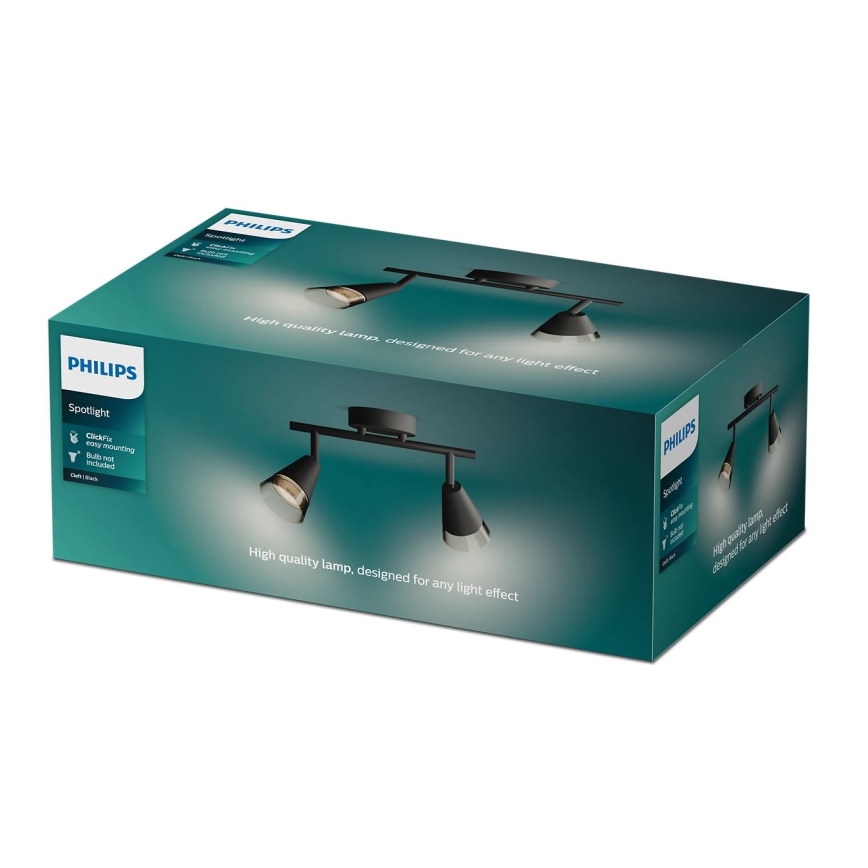 Philips - Oświetlenie punktowe CLEFT 2xGU10/5W/230V