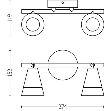 Philips - Oświetlenie punktowe CLEFT 2xGU10/5W/230V